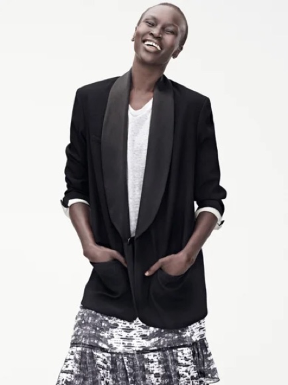 Isabel Marant x H&M Black Wool Silk Tuxedo Blazer - US 10 (Medium) - Picture 2 of 8